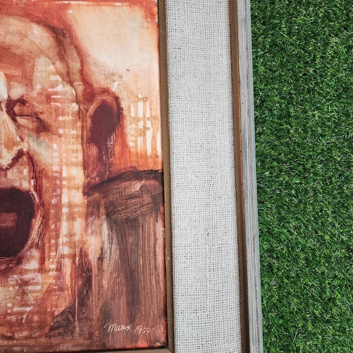 Maux 1959 Oil Painting Framed Abstract Expressionism Mid Century PostWar Art MCM