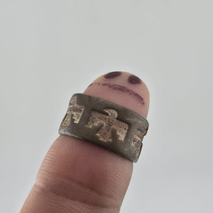 Vintage Navajo Copper Thunderbird Band Ring Size 6 Southwestern Tribal Boho