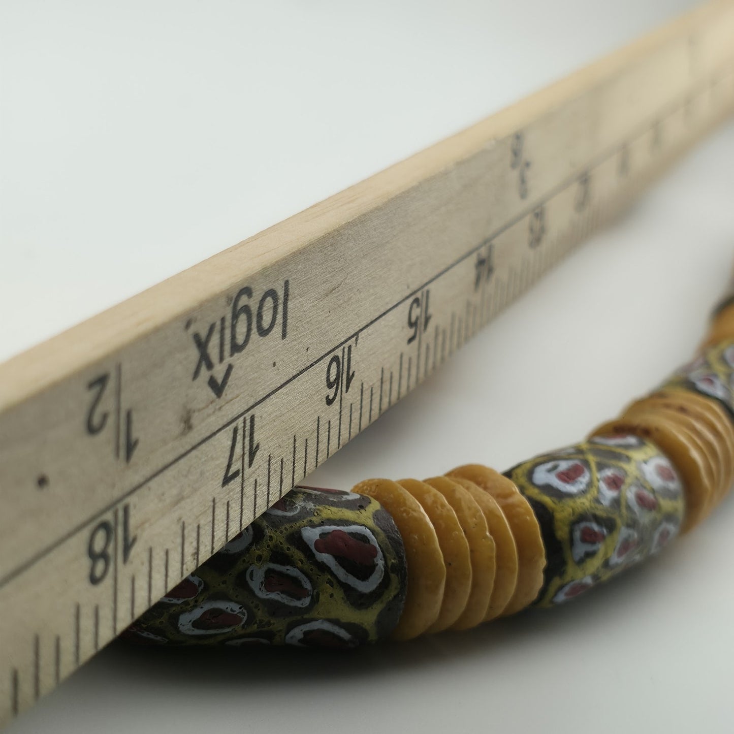 Handmade African Trade Bead & Lampwork Glass Pendant Necklace – 17" Drop Boho