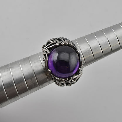 PANDORA Regal Dazzling Beauty Purple CZ Cabochon Sterling Silver Ring Sz 6