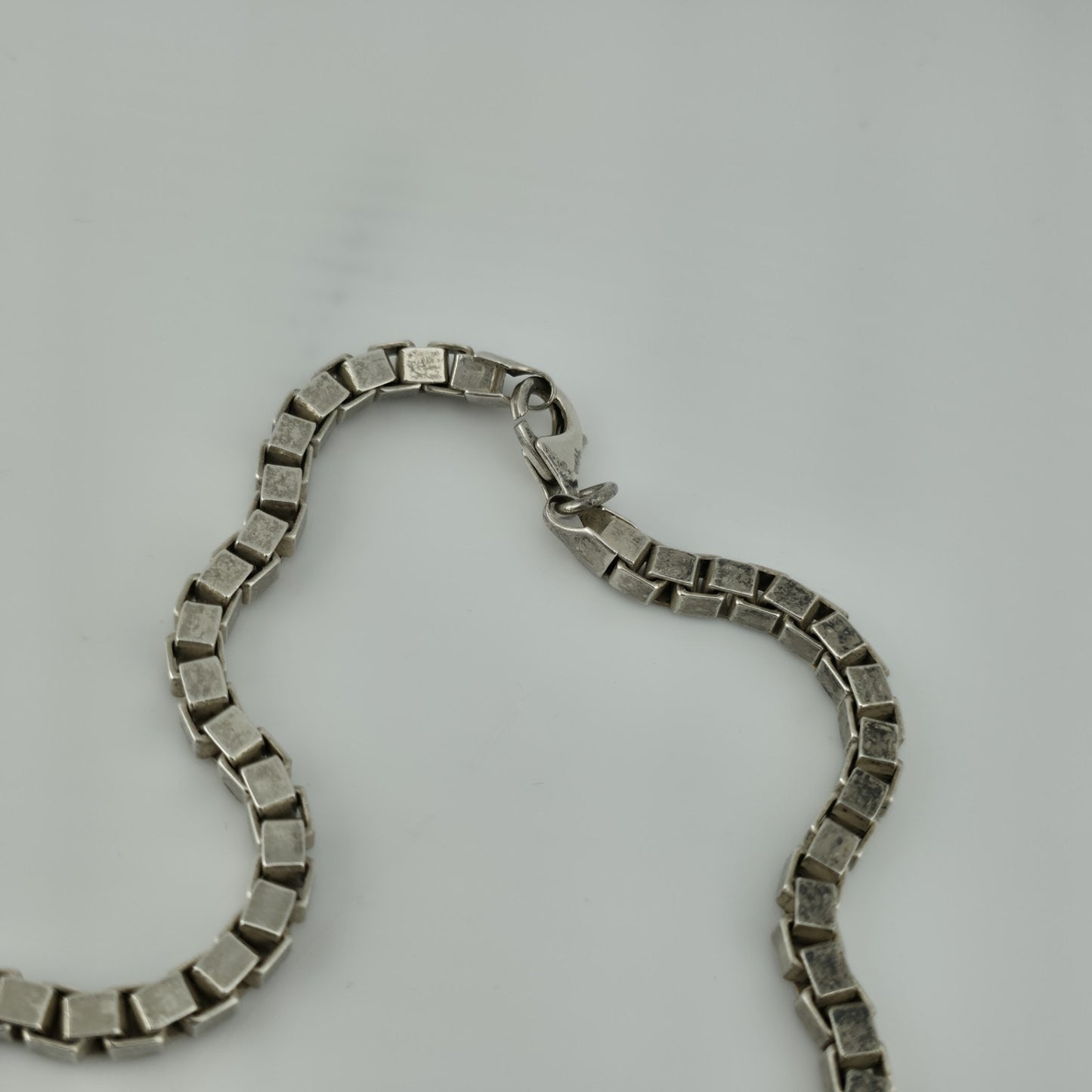 Sterling Silver 925 Box Chain Necklace 24” 4.4mm 65.4g Vintage Italy Patina
