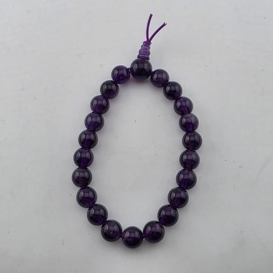 Purple amethyst beaded bracelet amethyst