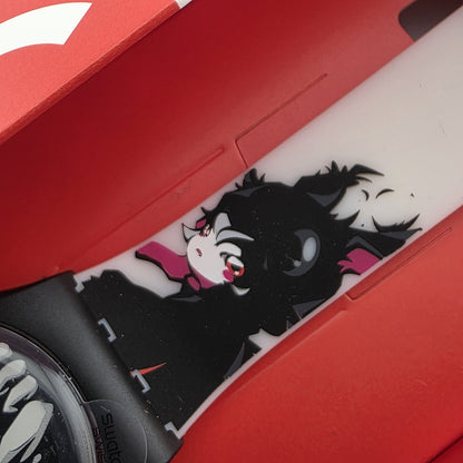 Swatch Originals WINDY BUNNY BEAST Anime Silicone Watch 41mm SUOZ112 New