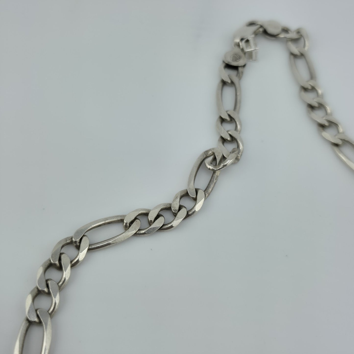 Sterling Silver Figaro Link Chain Necklace 52.9g 26 inches Italy 925 Vintage