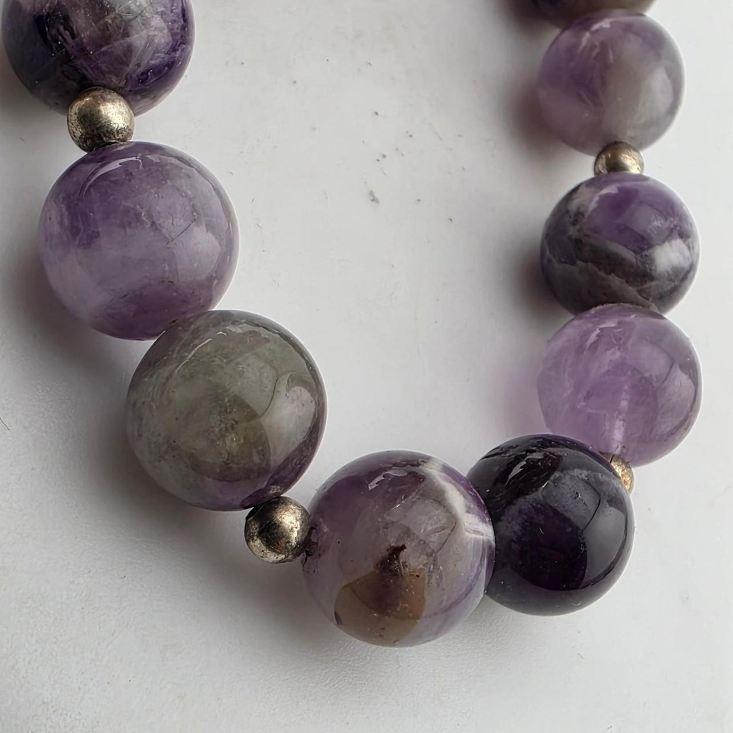 Purple amethyst gemstone beaded stretch