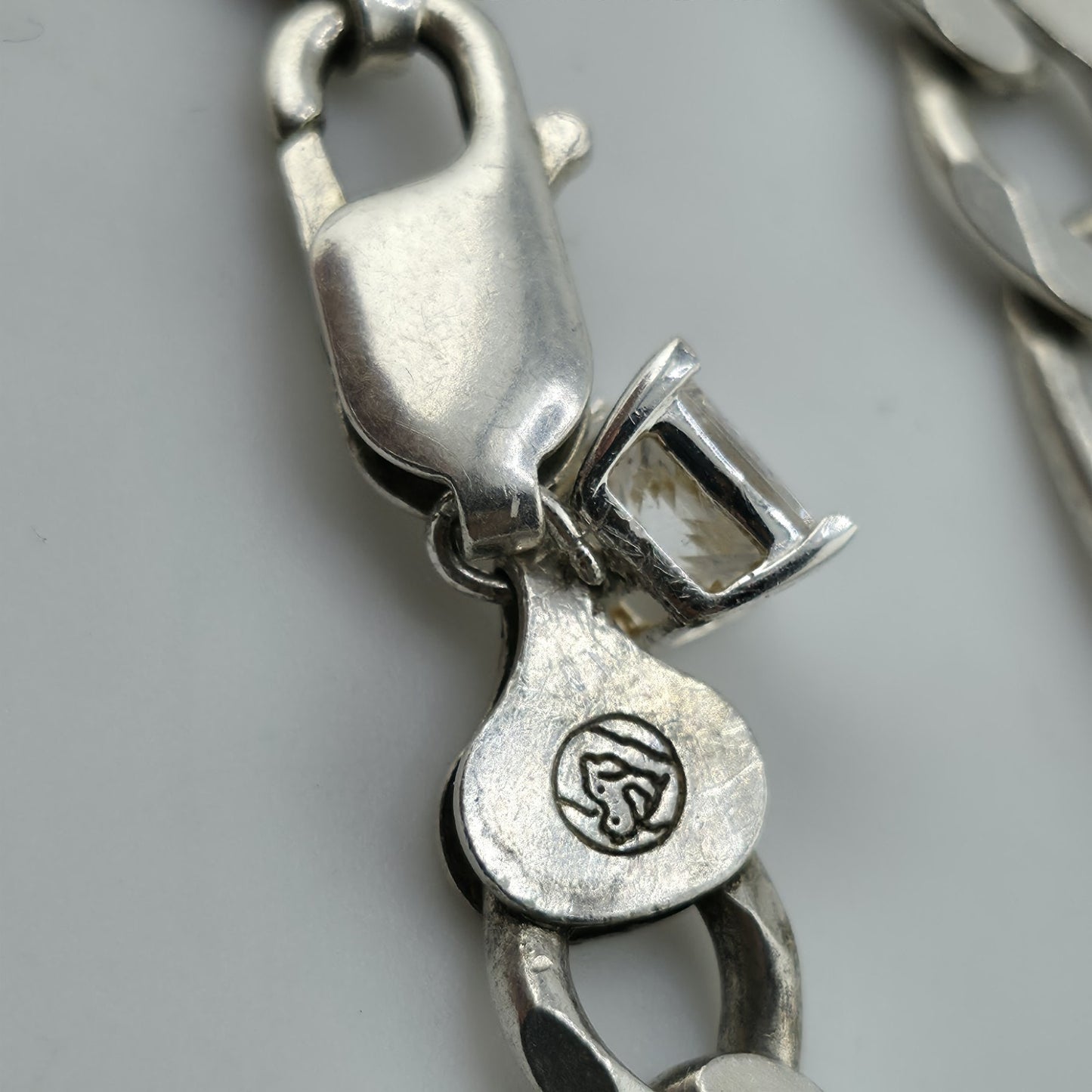 Sterling Silver Figaro Link Chain Necklace 52.9g 26 inches Italy 925 Vintage