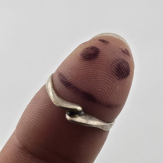 Vintage Mexican 925 sterling silver wave ring minimalist design size 6.5 from 305gems.com