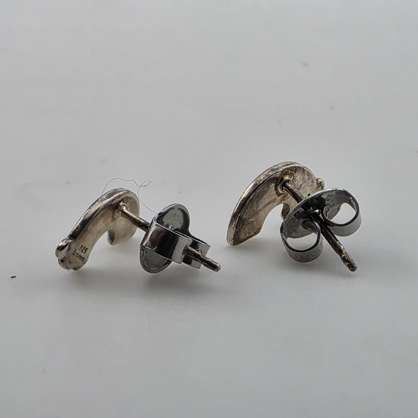 BOMA Earings Sterling Silver 925 Crescent Rainbow Cloud Colorful Studs