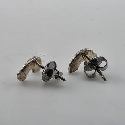 BOMA Earings Sterling Silver 925 Crescent Rainbow Cloud Colorful Studs