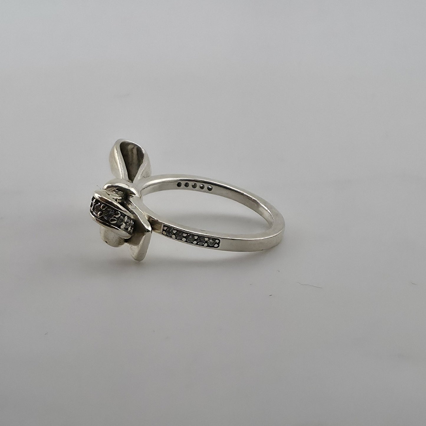 Pandora Sterling Silver Brilliant Bow Ring Size 5 ALE 50 New In Box Jewelry