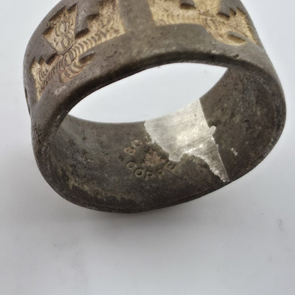 Vintage Navajo Copper Thunderbird Band Ring Size 6 Southwestern Tribal Boho