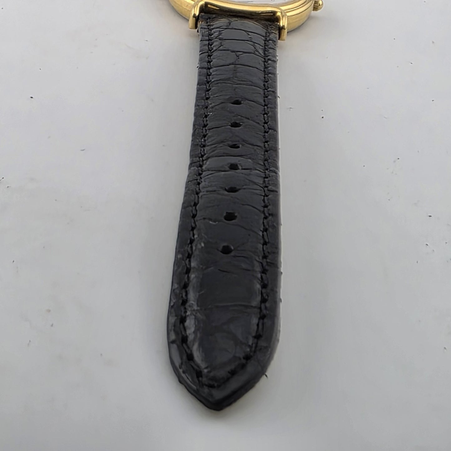 Vintage Northwest Airlines Dual Time Zone Watch Working Gold Tone Black Strap