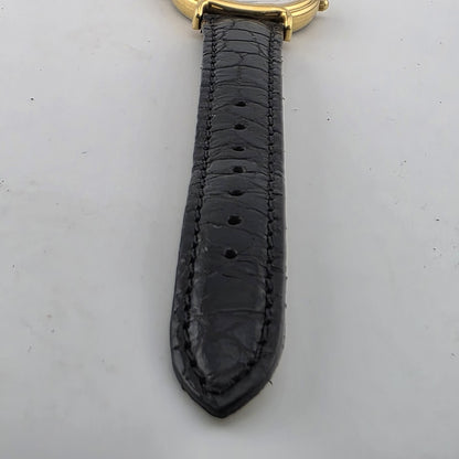 Vintage Northwest Airlines Dual Time Zone Watch Working Gold Tone Black Strap