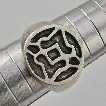 Vintage Sterling Silver Modernist Ring Mid-Century Size 8 Abstract