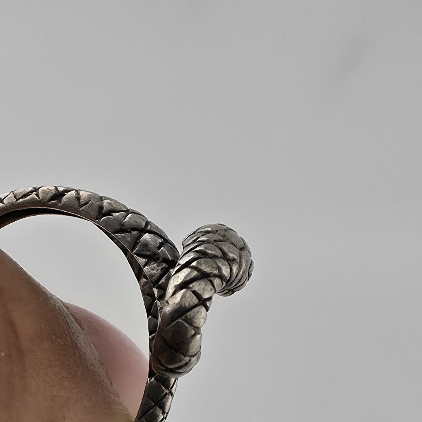 925 Sterling Silver Snake Ring Adjustable Coiled Serpent Wrap Vintage