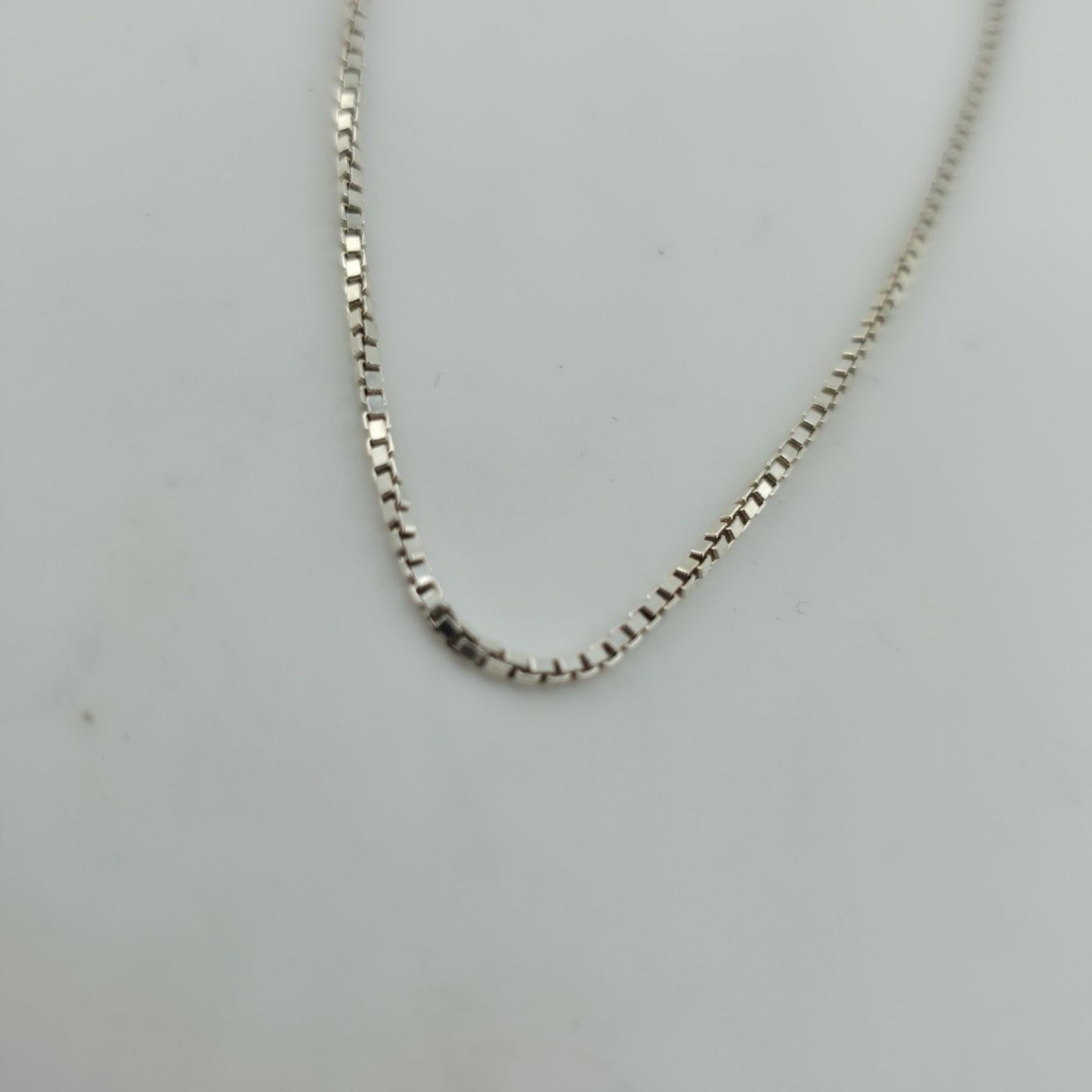 Sterling Silver 925 Italy Box Chain Necklace Approx 16” Dainty Minimalist Chain