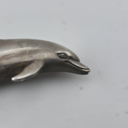 Vintage Sterling Silver Dolphin Brooch Pin 925 Figural Ocean Marine Jewelry KBN