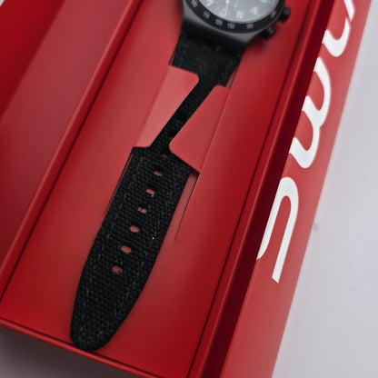 Swatch Destination NYC YVB402 Irony Chronograph Black Watch Box New