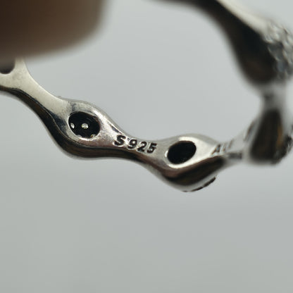 Pandora Pave LovePods Ring Size 9 Sterling Silver CZ Modern Designer 925 ALE