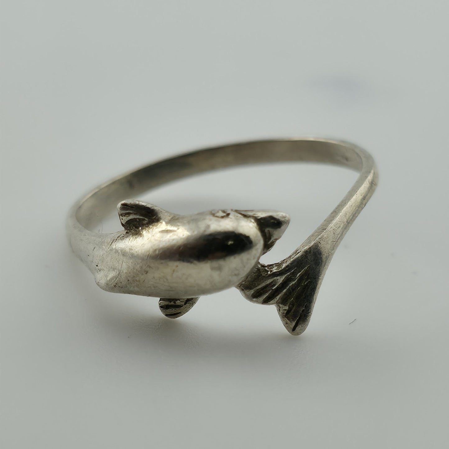 Sterling Silver Dolphin Wrap Ring Size 7 Ocean Animal Vintage 925