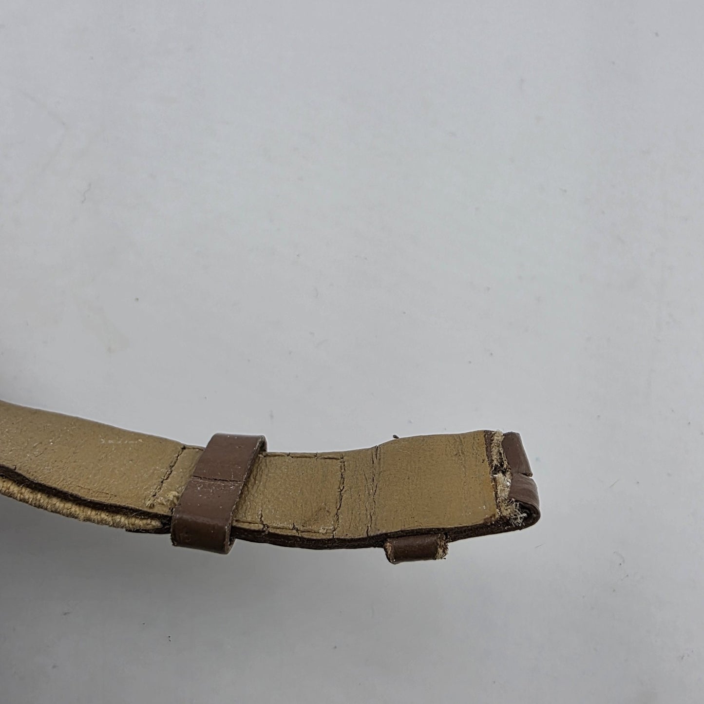 Timex Quartz Watch Beige Dial Date Brown Canvas Leather Strap Working