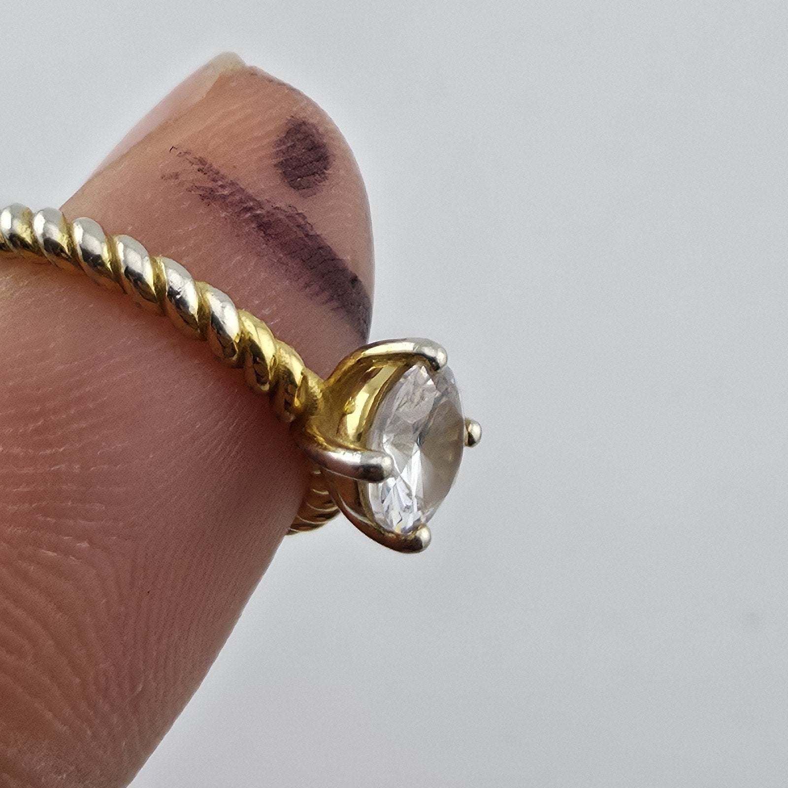 GOLD TONE STERLING SILVER RING