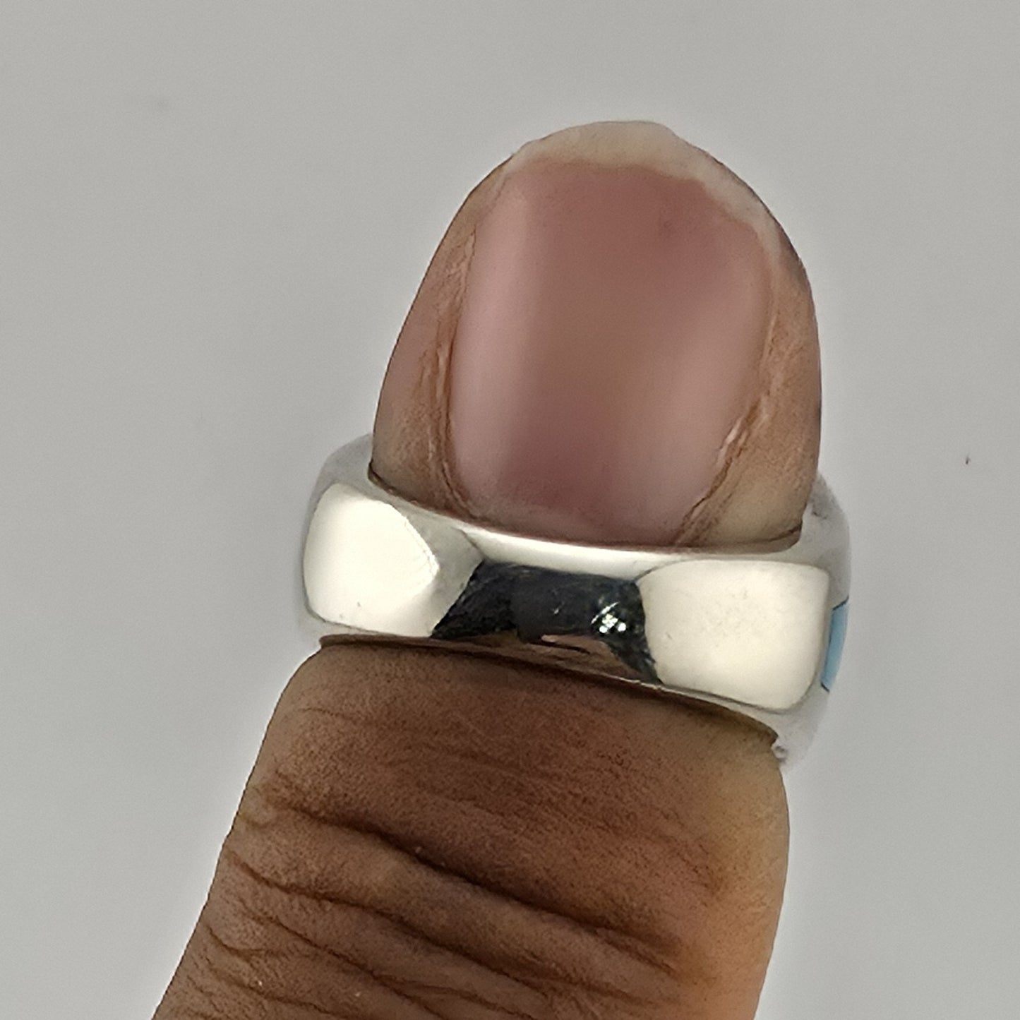 Sterling Silver Amethyst Turquoise Ring Size 4.5 Southwest Inlay Statement Ring