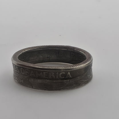 1998 USA Quarter Coin Ring Size 7 Handmade Americana Band Jewelry