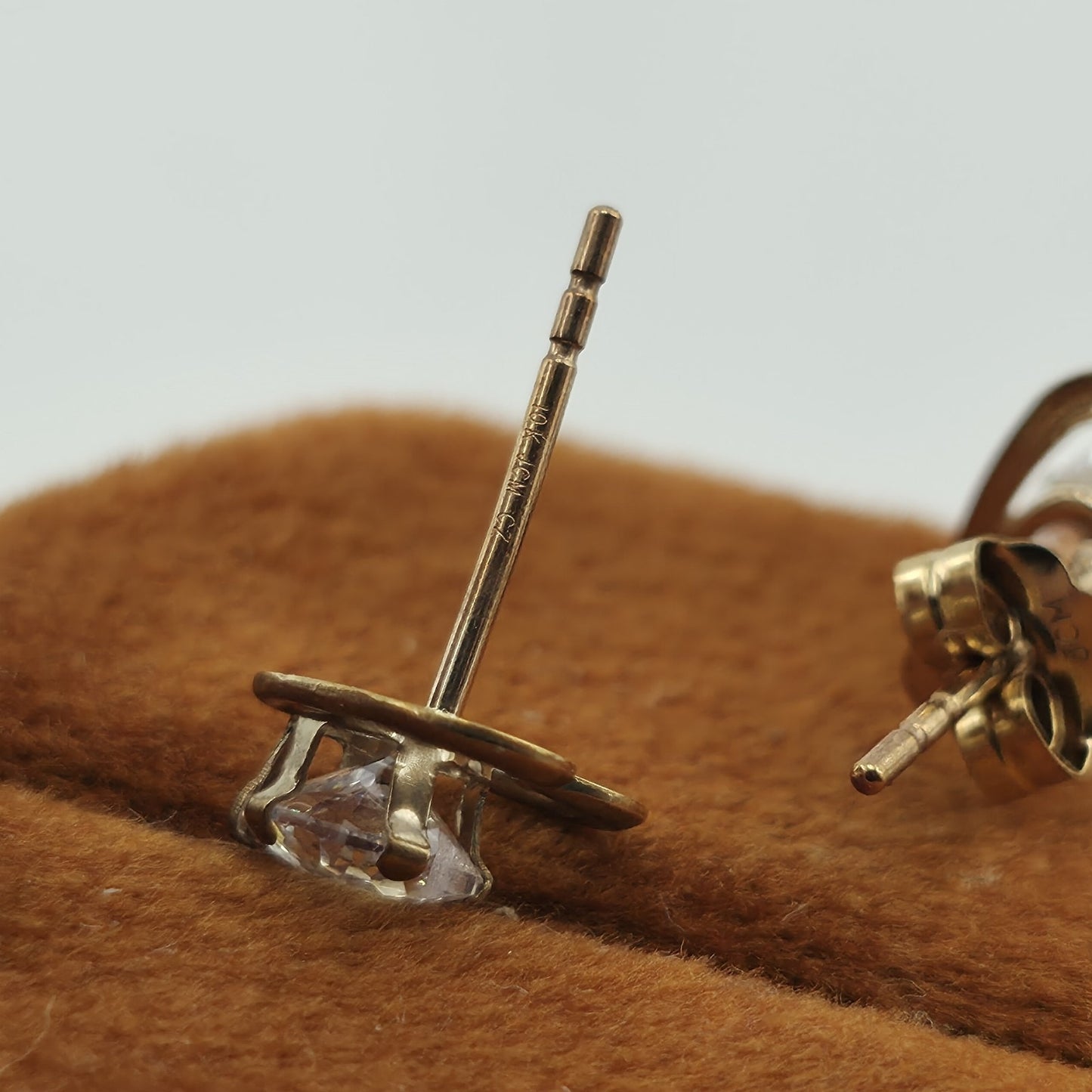 10k Yellow gold earrings JCM Heart Shaped Cz Valentines Dainty cute Jewelry