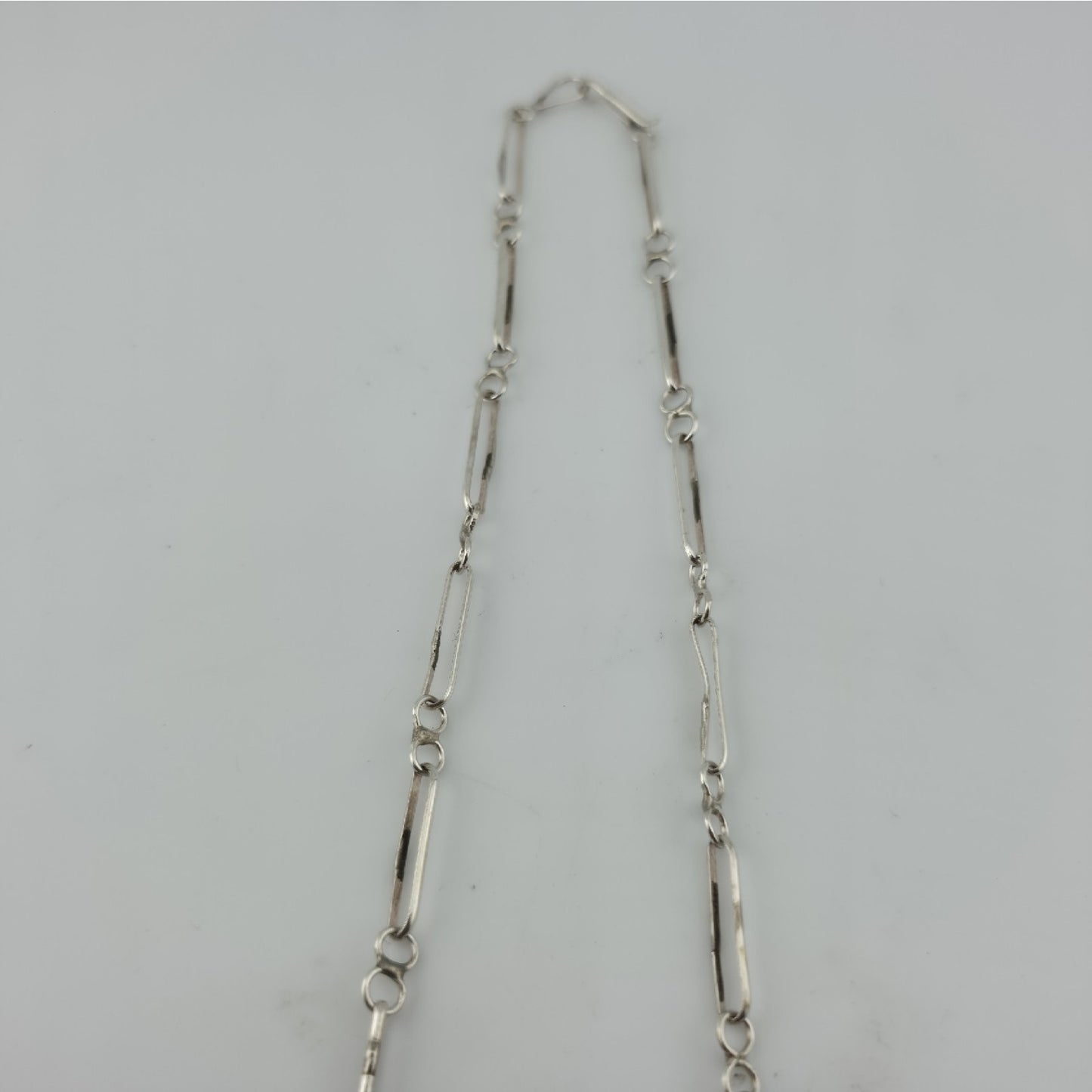 Vintage EDDAKIE Sterling Silver Turquoise Necklace Native American 14” 12g Zuni