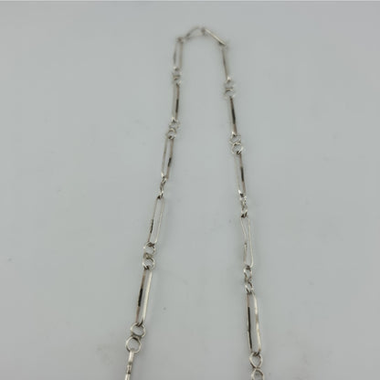 Vintage EDDAKIE Sterling Silver Turquoise Necklace Native American 14” 12g Zuni