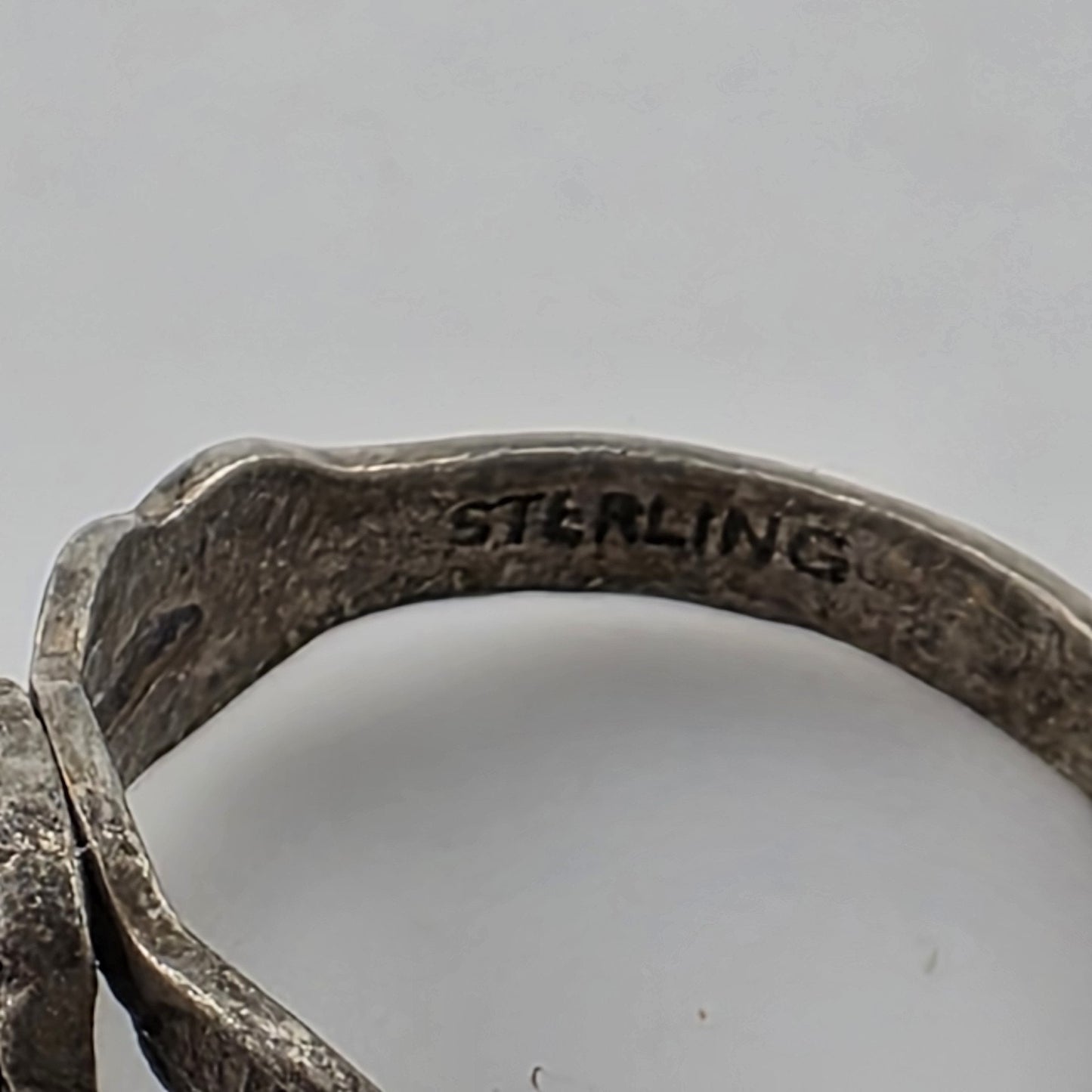 Vintage Native American Sterling Silver Witch Stone Ring Size 2.5 Petite Pendant