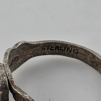 Vintage Native American Sterling Silver Witch Stone Ring Size 2.5 Petite Pendant