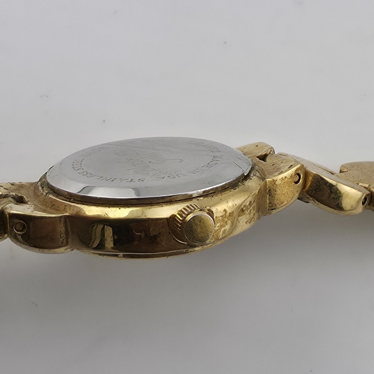 Black Hills Gold Quartz Women’s Watch Gold Tone Leaf Dial Working 6.75"