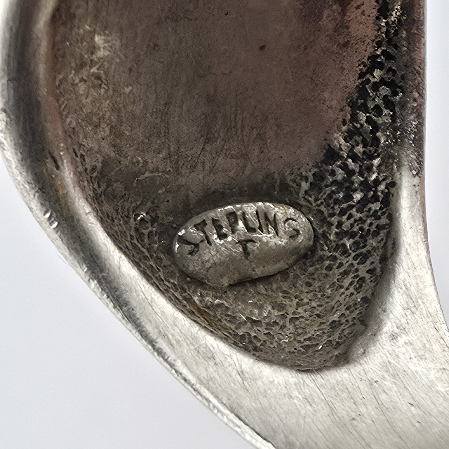 Vintage Sterling Silver Modernist Ring Mid-Century Size 8 Abstract