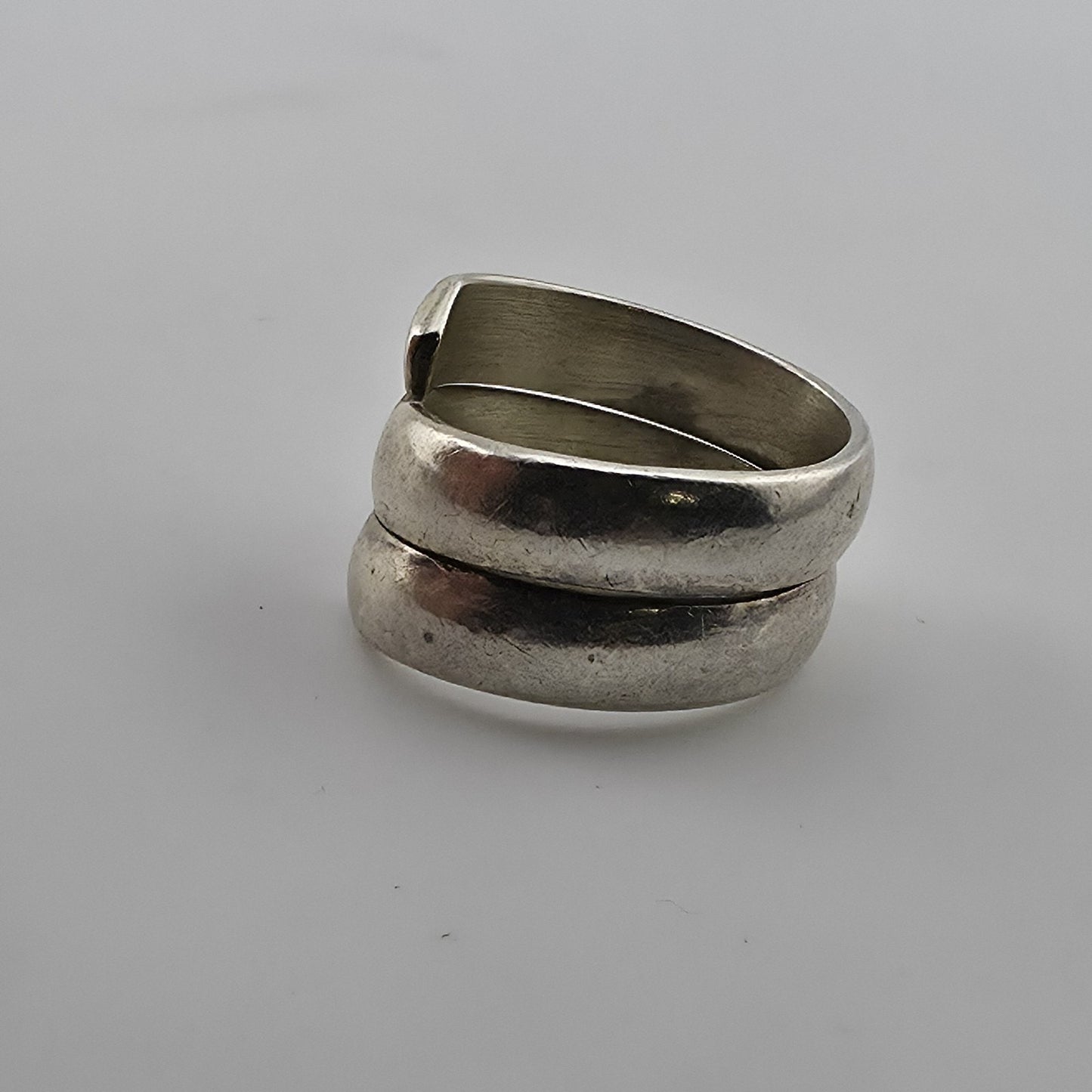 Vintage Mexico 925 Sterling Silver Wrap Ring Size 7 Modernist Coil Band 1m34 Mcm