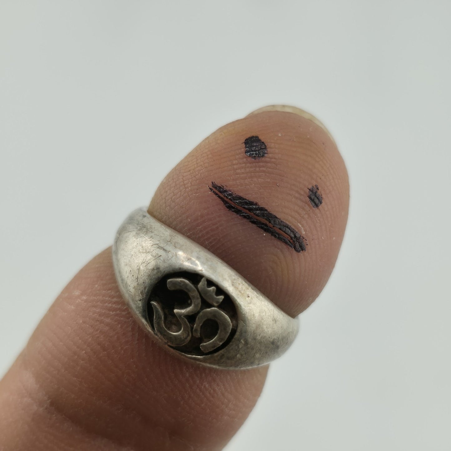 Vintage Sterling Silver Om (Aum) Ring Size 4.75 925