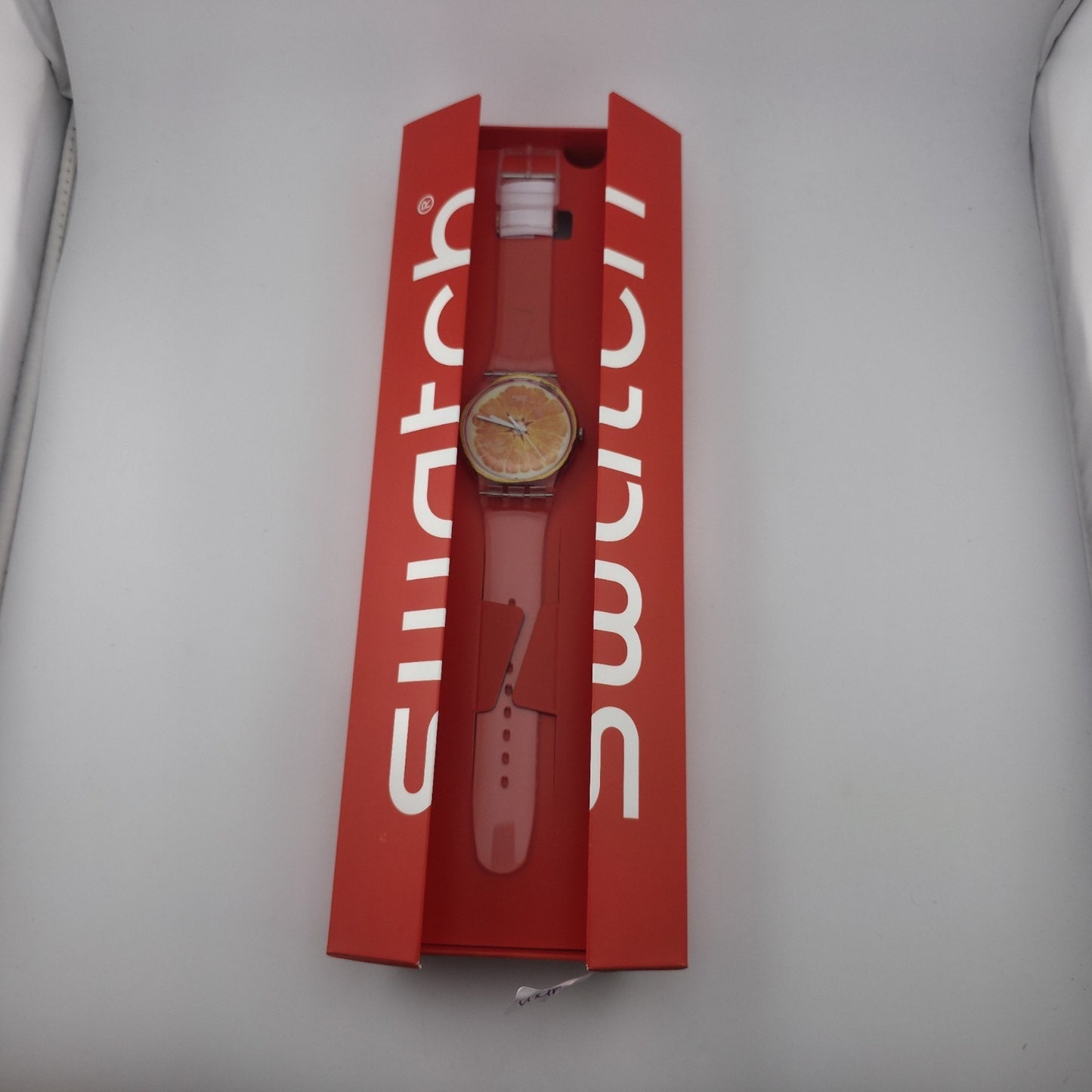 Swatch Vitamine Boost SUOK115 Orange Slice Clear Watch New in Box Swiss