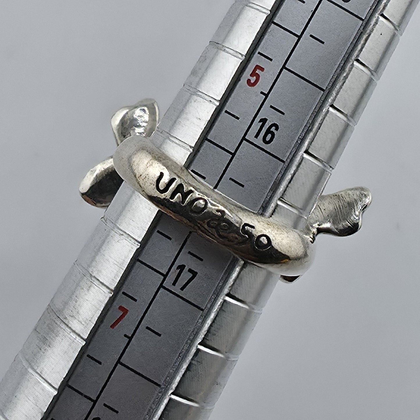 UNOde50 BZZ A BZZ Bee Ring Silver Plated Size 6 Adjustable Spain Handmade