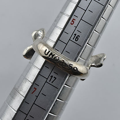 UNOde50 BZZ A BZZ Bee Ring Silver Plated Size 6 Adjustable Spain Handmade