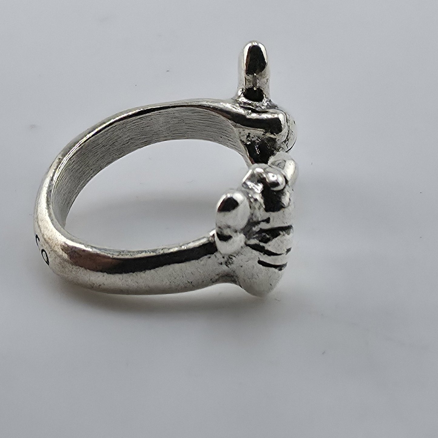 UNOde50 BZZ A BZZ Bee Ring Silver Plated Size 6 Adjustable Spain Handmade