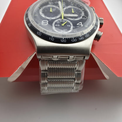 NEW LIMITED Swatch Irony SPRINKLED WATER Tachymeter Steel Men's Watch YVS411