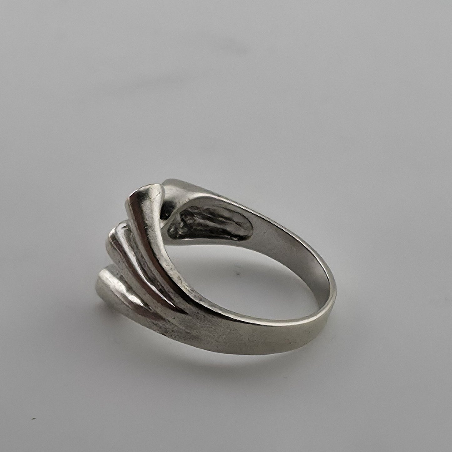 Sterling Silver Heart CZ Wrap Ring Size 7 Romantic Open Design 925