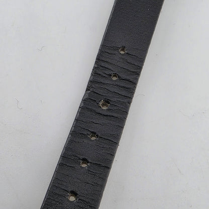 Vintage Timex Quartz Women's Gold Tone Dress Watch Black Strap Runs 6.75 Wrist
