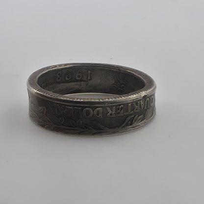 1998 USA Quarter Coin Ring Size 7 Handmade Americana Band Jewelry