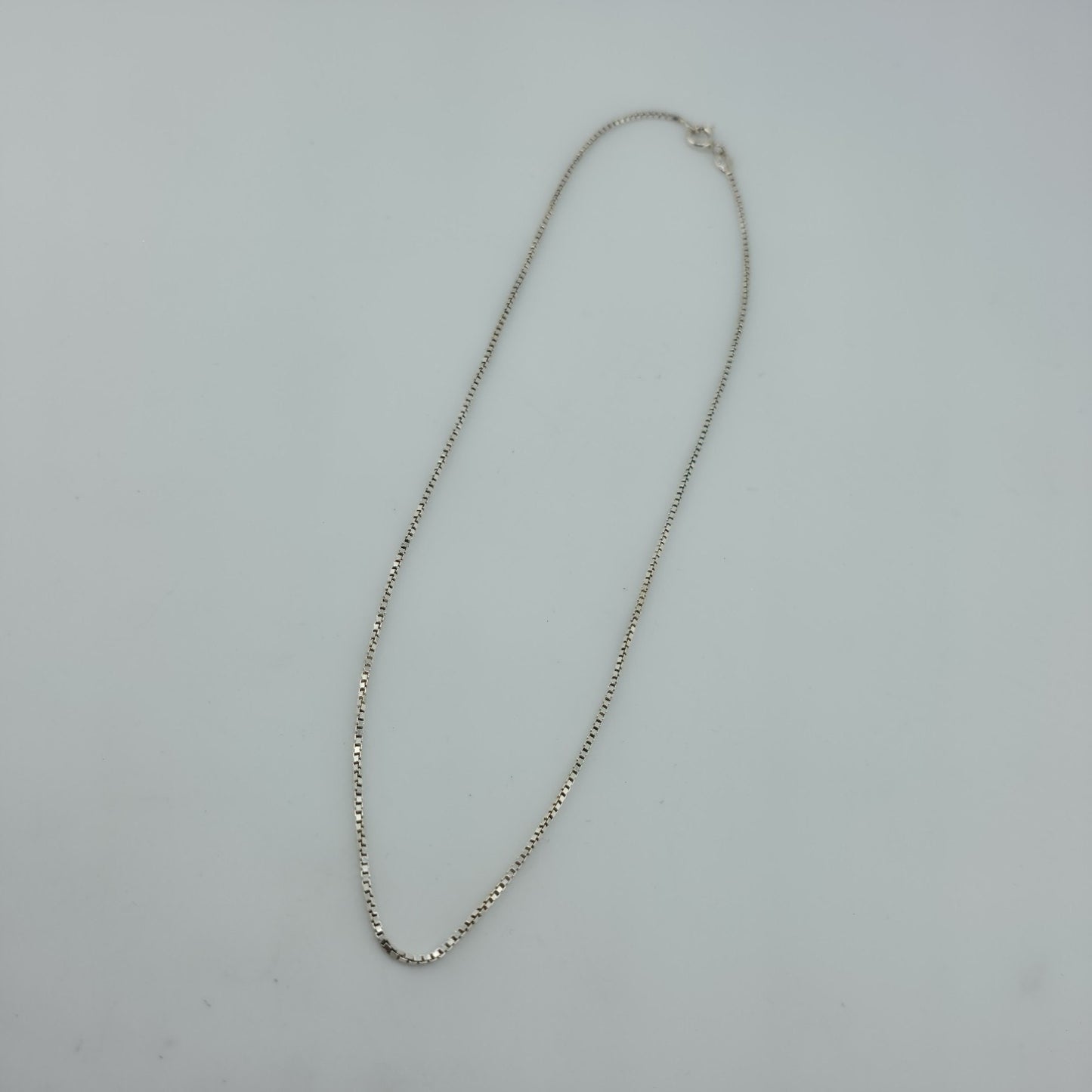 Sterling Silver 925 Italy Box Chain Necklace Approx 16” Dainty Minimalist Chain