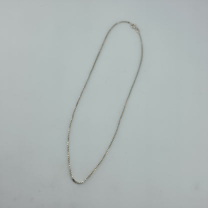 Sterling Silver 925 Italy Box Chain Necklace Approx 16” Dainty Minimalist Chain