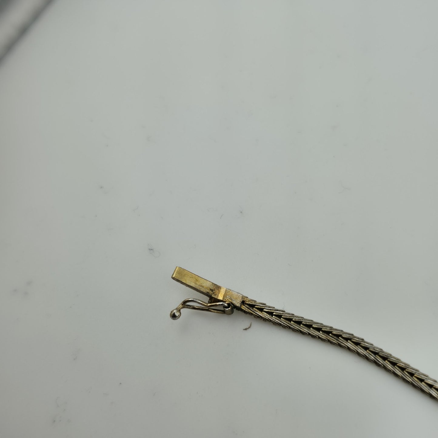 Sterling Silver Bracelet Two Tone Bracelet Panel Link 7" Vintage