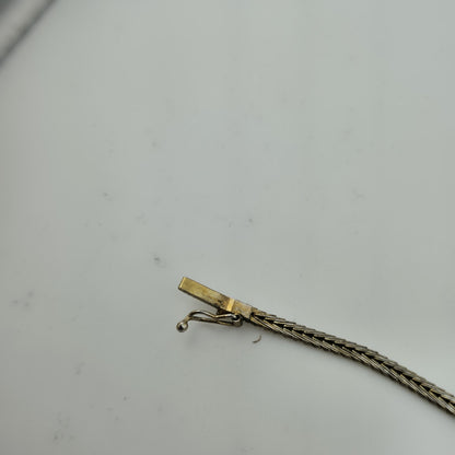 Sterling Silver Bracelet Two Tone Bracelet Panel Link 7" Vintage