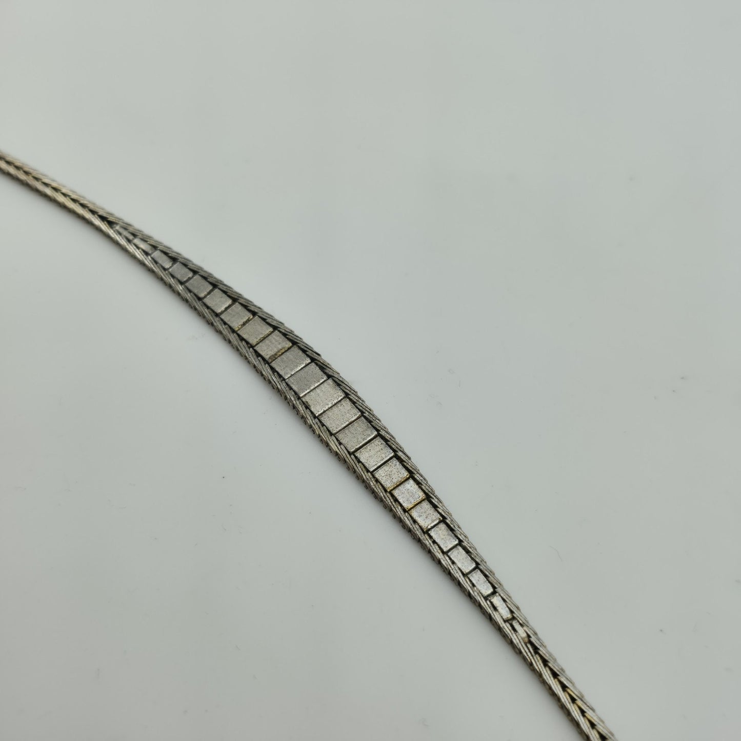 Sterling Silver Bracelet Two Tone Bracelet Panel Link 7" Vintage